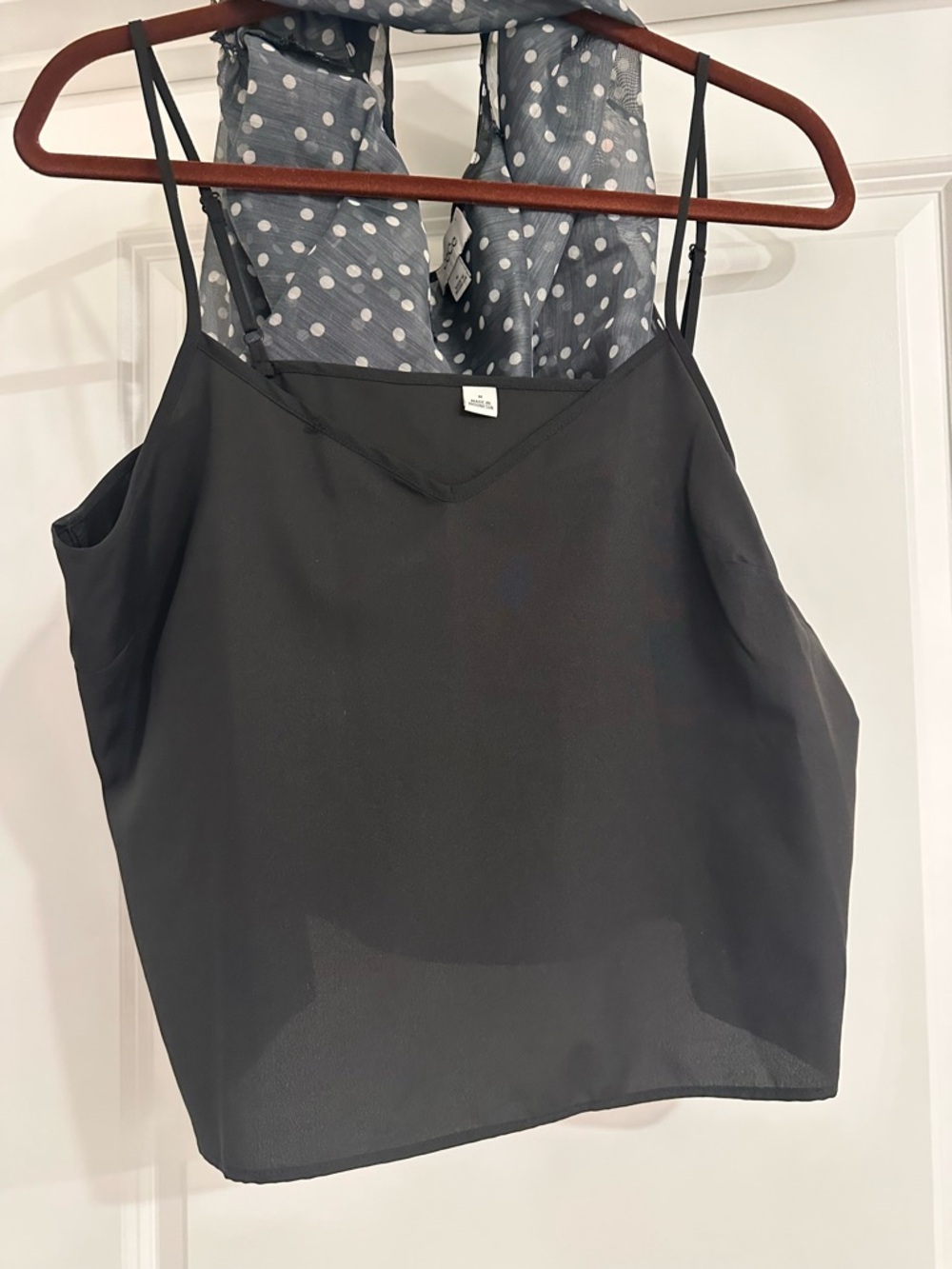 CeCe Black and White Polka Dot Puff Sleeve Blouse - Picture 5 of 6